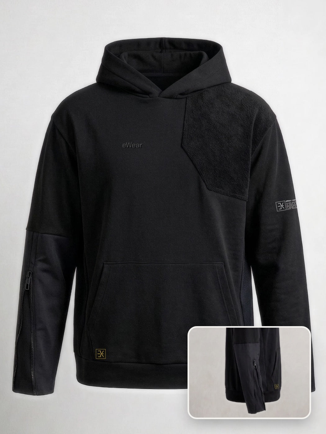 eWear Gen2 Hoodie mit Nahaufnahme des Zipper-Ärmels